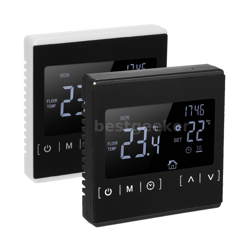 Details About Lcd Touch Screen Thermostat Electric Floor Heating System Water Heating C4m3